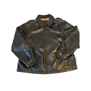 James Dean The Original Authentic Classic Mens Black Leather Jacket Size XXL‎